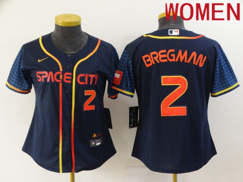 Women Houston Astros 2 Bregman Blue City Edition Game Nike 2022 MLB Jersey